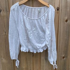 Drawstring eyelet top